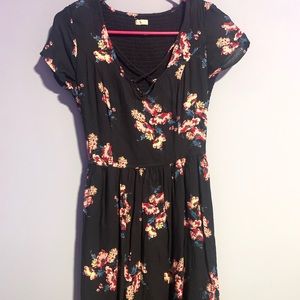 Hollister Floral T-shirt Skater Dress